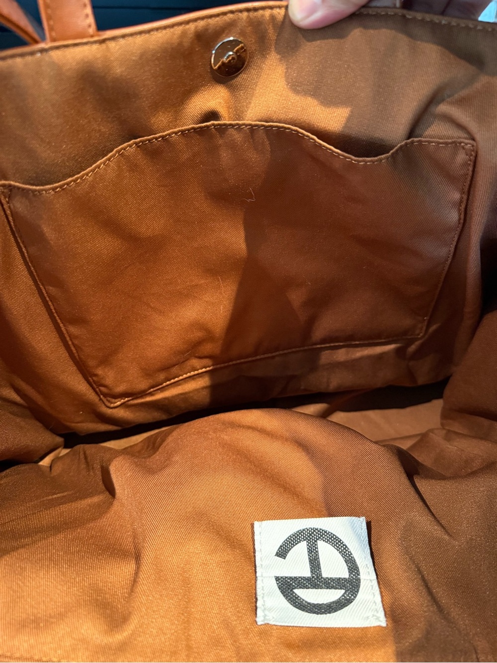 Telfar Large Embossed Logo Leather Tote in Chestnut Brown - Picture 7 of 7